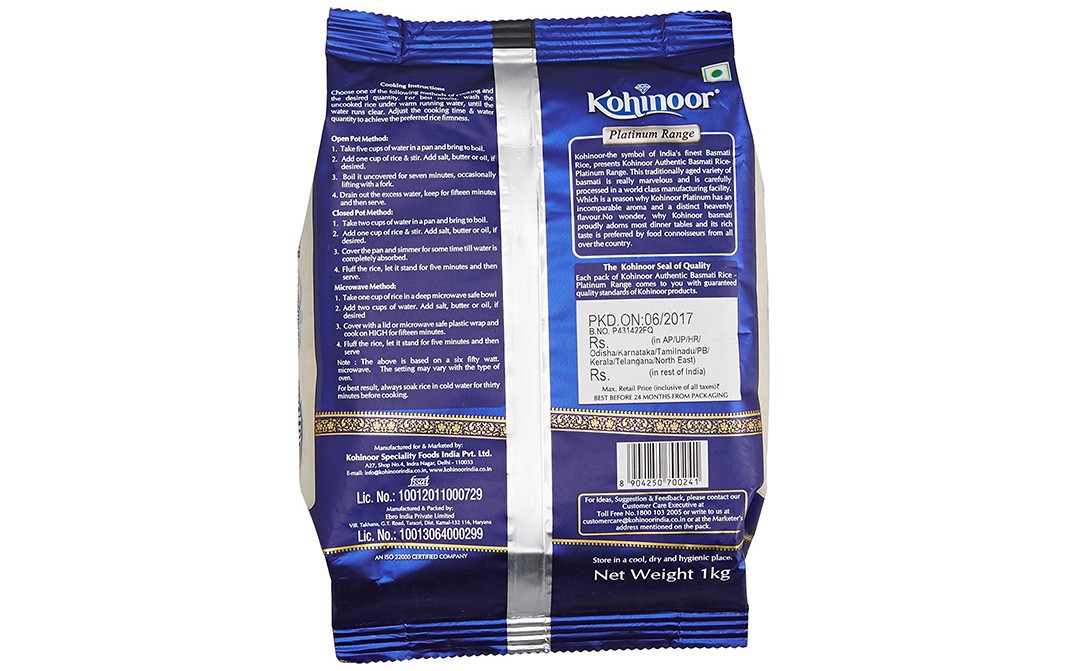 Kohinoor Authentic Basmati Rice   Pack  1 kilogram